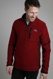 Weird Fish Caddis 1/4 zip  Macaroni Eco-Cotton - Garnet