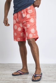 Weird Fish Marina Eco Printed Board Shorts - Hot Coral