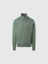 North Sails Full Zip Sweatshirt with Logo- Military Green