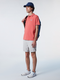 North Sails SS Polo with Graphic - Spiced Coral