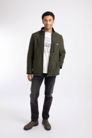 Weird Fish Arnott Full Zip Lined Macaroni Jacket - Deep Lichen Green