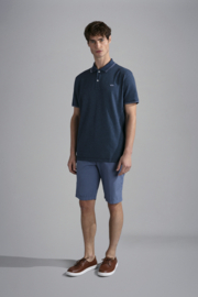 Paul & Shark Cotton Piqué Poloshirt with Shark Badge - Navy