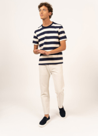 Saint James Pirou shirt ss - marine/ecru