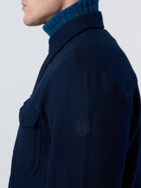 North Sails Flannel shirt with elbow patches - Navy Blue