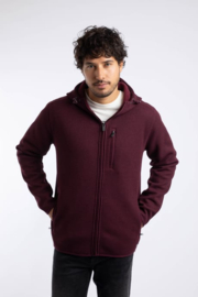 Weird Fish LOCKIE  Full Zip Bonded Fleece - Dark Wine