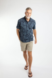 Weird Fish Sarat Printed Polo Shirt - Blue Mirage