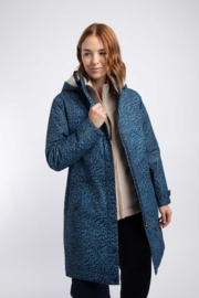 Weird Fish Sena Recycled Printed Waterproof Coat - Mid Blue