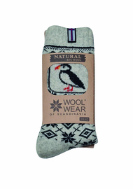 Woolwear Sokken (80% wool) Flag of Faeröer - Ecru/Black/Puffin