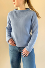Emerald JURMO 100% wollen trui met ronde hals - Light Blue