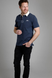 Weird Fish Claydon Organic Short Sleeve Rugby Shirt - Dark Navy