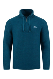 Weird Fish Cruiser 1/4 Zip Eco Macaroni Sweatshirt - Deep Sea Blue