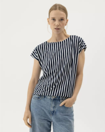 Holebrook Ellen Capsleeves Shirt - Navy/Off White