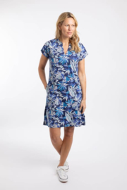 Weird Fish Suffolks Organic Cotton Printed Jersey Dress - Blue Indigo