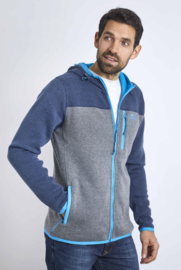 Weird Fish DRISCOLL Recycled Colour Blocked Soft Knit Hoody - Frost Grey SS22