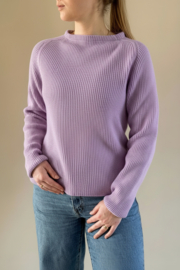 Emerald JURMO wollen trui met ronde hals - 100% zuivere wol - Light Purple Violet