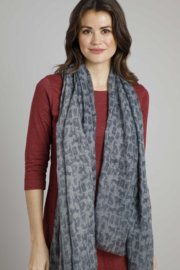 Weird Fish Alverton Eco Printed Scarf - Dusty Blue