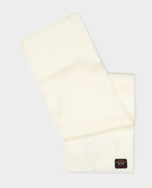 Paul & Shark Wool Scarf with Iconic Badge - Off white