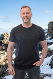 Woolwear of Scandinavia Baselayer KM 100% merinowol- Zwart Melange
