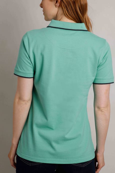 Weird Fish Pammie Polo Shirt - Aqua Marine