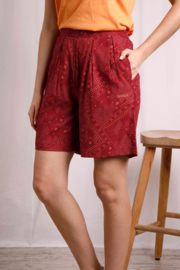 Weird Fish Sundance Eco Viscose Printed Shorts - Chilli Red