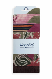 Weird Fish Parade Eco Patterned Socks  3 pack - Chocolate