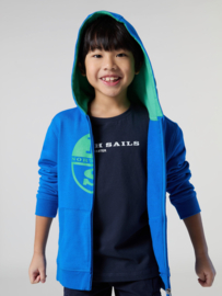 North Sails Hoodie Full Zip Sweatshirt  w Graphic - Royal