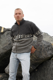 Norwool Noors Vest met rits - 100% pure nieuwe wol - donker/lichtgrijs (uniseks)