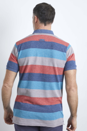 Weird Fish FILMORE Slub Pique Stripe Polo - Dark Blue SS22