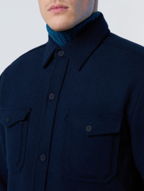 North Sails Flannel shirt with elbow patches - Navy Blue