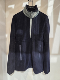 x Paul & Shark Fleece half zip with Save the Sea fabric  - Navy
