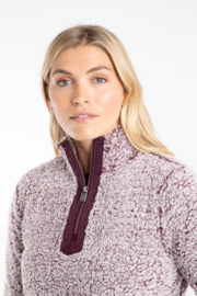 Weird Fish Madi Cosy 1/4 Zip Fleece - Aubergine