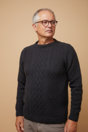 Emerald FÖGLÖ Cable Fisherman Sweater - Antrazite