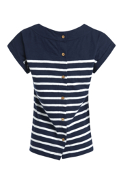 Weird Fish Jolli Organic Stripe Jersey Tee - Navy