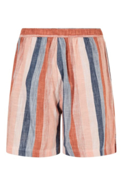 Weird Fish Thia Organic Cotton Stripe Shorts - Pink