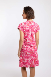 Weird Fish Suffolks Organic Cotton Printed Jersey Dress - Hot Pink