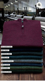 Emerald Style wollen tru met 1/4 rits uit 100% nieuwe lamswol - Rich Berry Marl