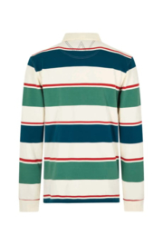 Weird Fish Laxton Organic Long Sleeve Stripe Rugby Shirt - Ecru