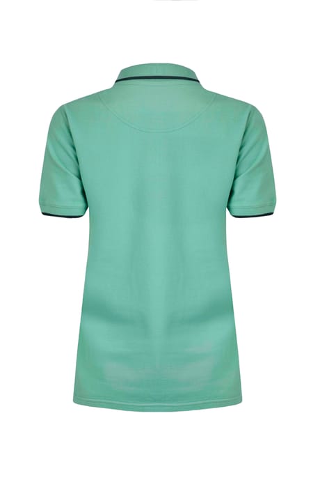 Weird Fish Pammie Polo Shirt - Aqua Marine