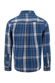 Weird Fish Lando Long Sleeve Check Shirt - Bright Navy