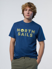 North Sails T-Shirt SS Line Print - Dark Denim