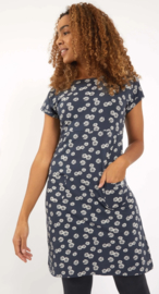 Weird Fish - Organic Printed Jersey Dress- Tallahassee - Navy Blue - SS21