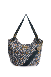 Weird Fish Hollington Printed Canvas Shoulder Bag - Dark Navy