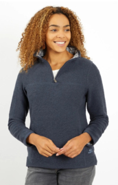 Weird Fish ARIA 1/4 zip Classic Macaroni - Navy