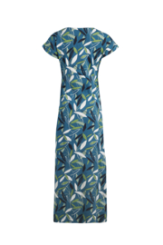 Weird Fish Mirren Organic Printed Maxi Dress - Deep Sea Blue