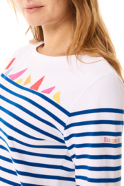 Mousqueton Marina P gestreept Shirt - Fanion Blanc/Royal