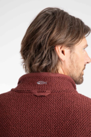 Weird Fish Transom Full Zip Eco Macaroni - Pinot Red