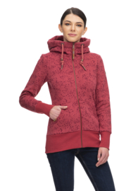 Ragwear Neska Flowery Zip Sweatvest - Raspberry