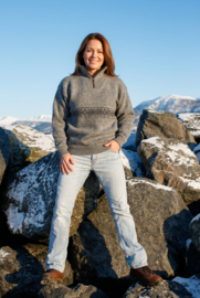 Norwool Windstopper  Sweater - 100% pure nieuwe wol - lichtgrijs (uniseks)