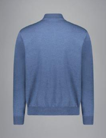 x Paul & Shark Wool full zip sweater with Moon badge - light blue