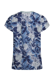 Weird Fish Sofia Organic Cotton Printed Double Cloth Blouse - Estate Blue
